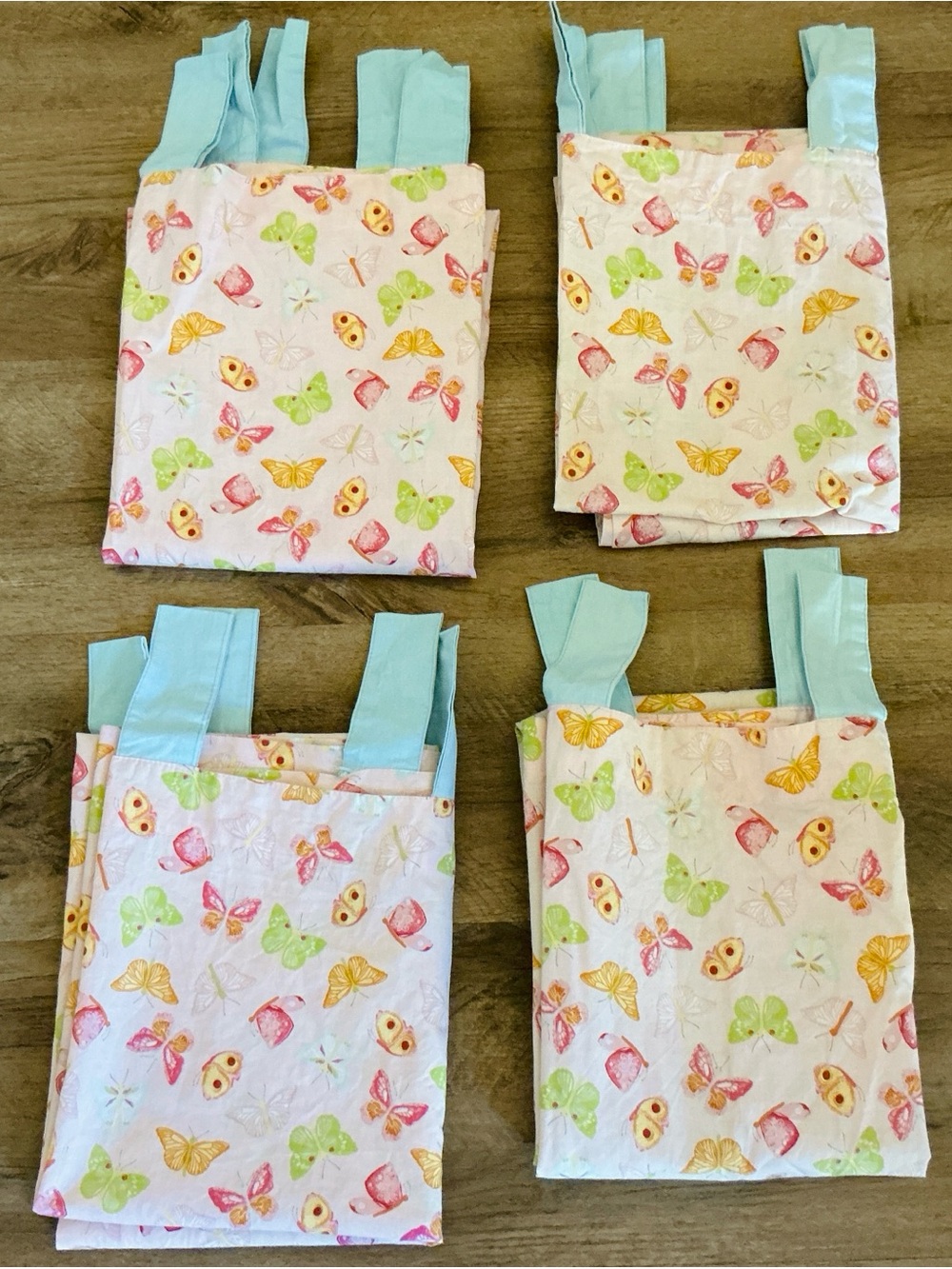 Butterfly Curtains Set of 4 Window DEBREUYN Nursery Baby Girl Decor Pink Tab Bl